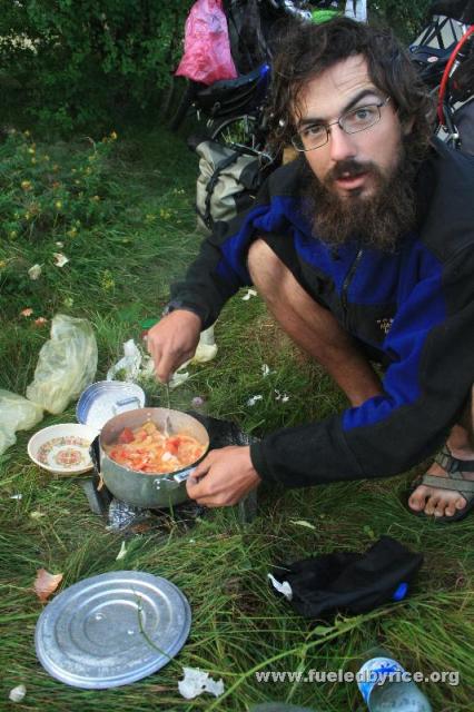 Serbia - Jim cooking up a storm