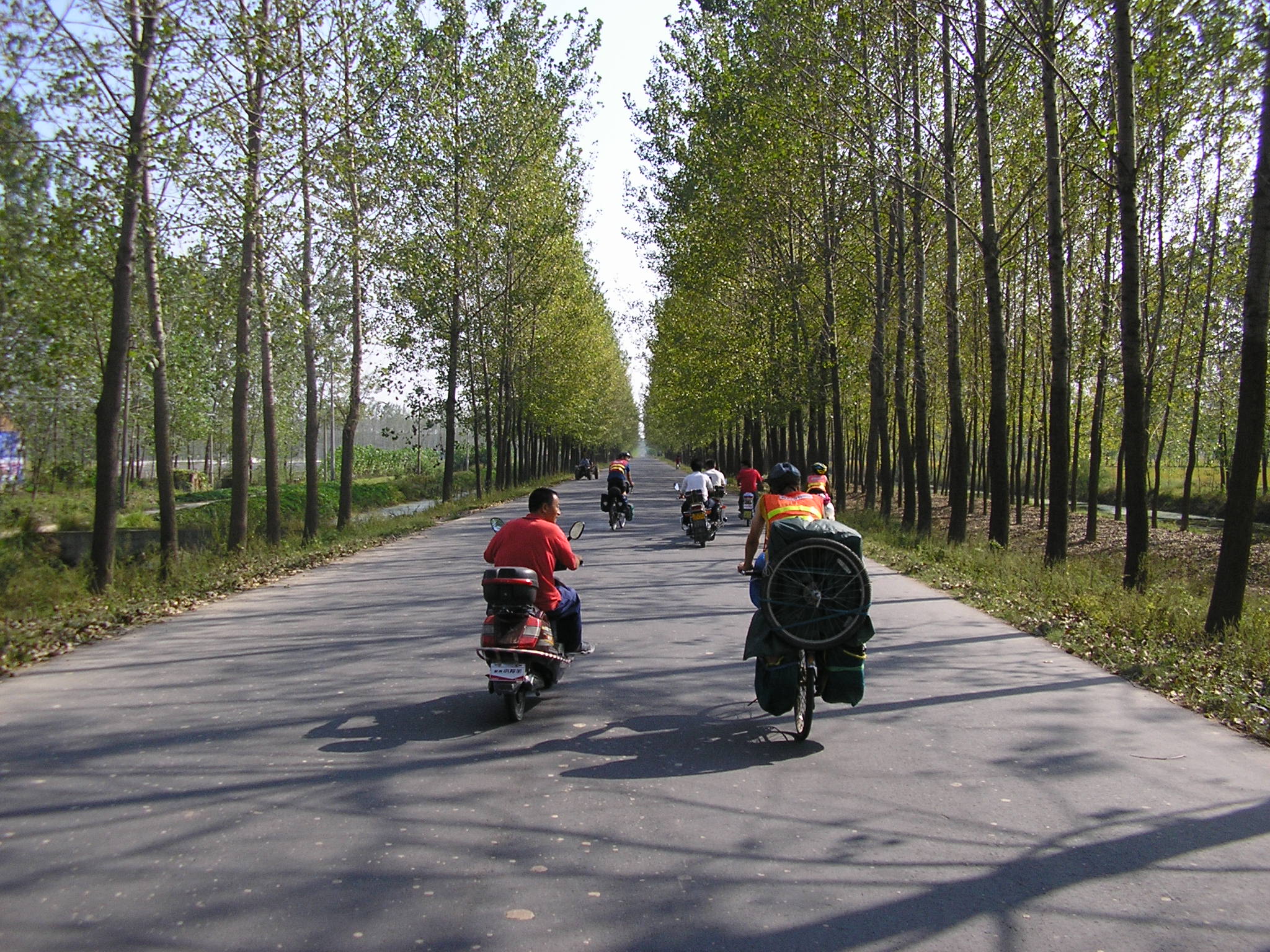 Oct 6 2007 - We stumbled on a fantastic road - just bicycles and motor bikes for the most part. Beautiful!