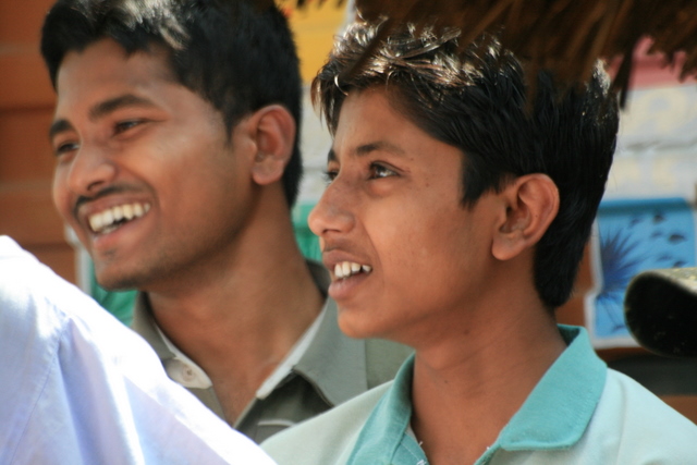 India, West Bengal - listening to Jim (Peter)