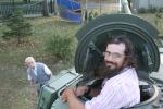 Hungary - Jim in a Soviet tank at the 1956 Hungarian revolution museum, with revolutionary leader, Edmund Pongratz