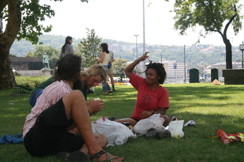 Hungary, Budapest - lunch in a downtown park