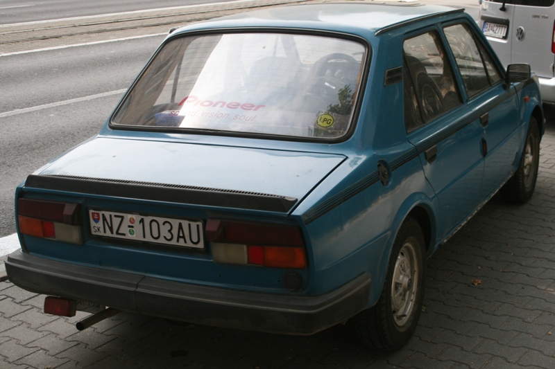 Slovakia, Bratislava - An old Skoda, quite common in Slovakia, with the engine in back.