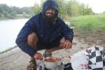 Deutschland (Germany)Straumbing  - Jim cooking up some vegetable soup to warm us up under the bridge