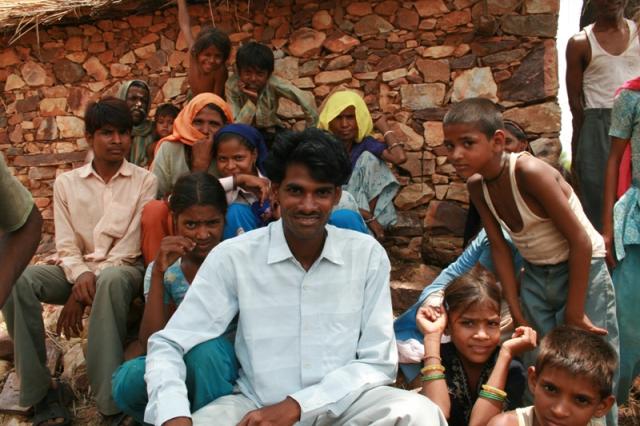 India, Rajistani village - We stopped to ask for the nearest market in the midday heat, and they warmly welcomed us to stop and 