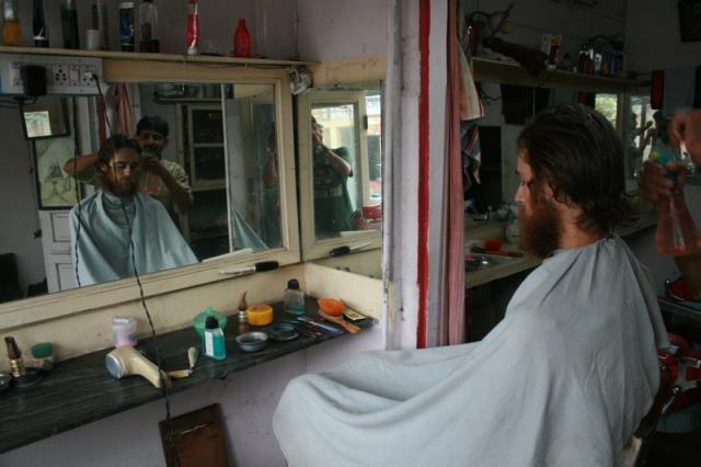 India, Rajistan, Jaipur city - My Forest Gump look before my first and only hair and beard cut since Beijing