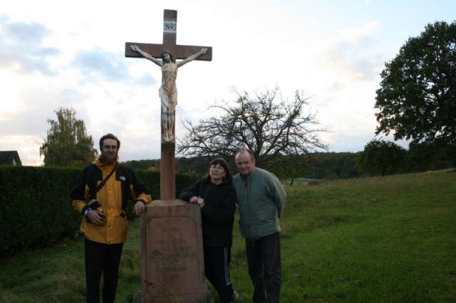 France, The Alsace, Climbach - With Mr and Mrs Wurtz at the monument built in 1886 "for the glory of God" (written in 