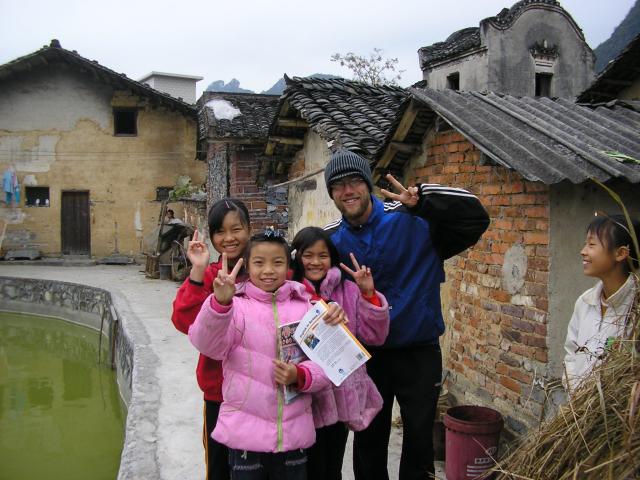 China - Drew with village children