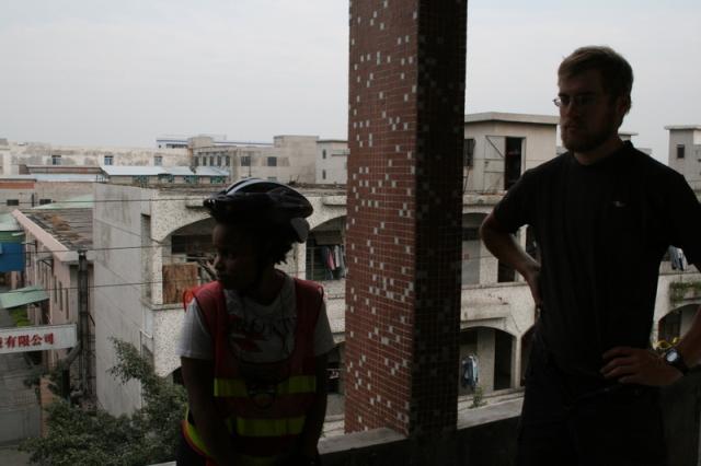 Nov 26 - Our Luguan's balcony, over looking other dorms housing mostly workers.
