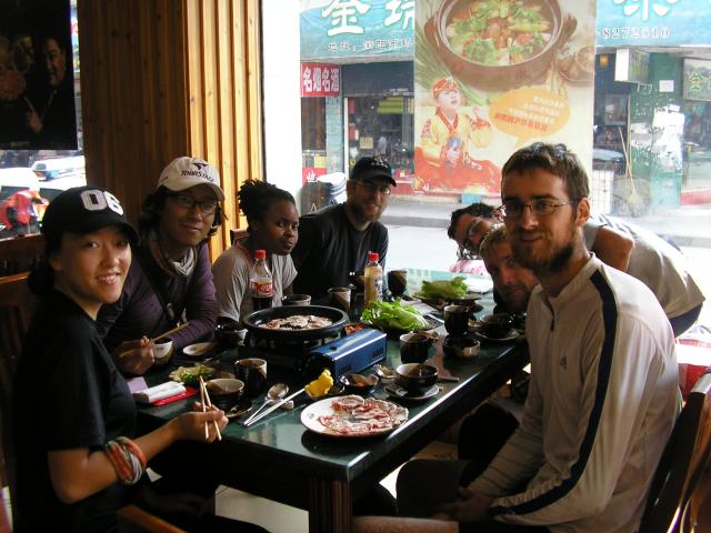 China, Our last meal (Korean) with the Koreans before parting company.  We may meet up with them again in Thailand.