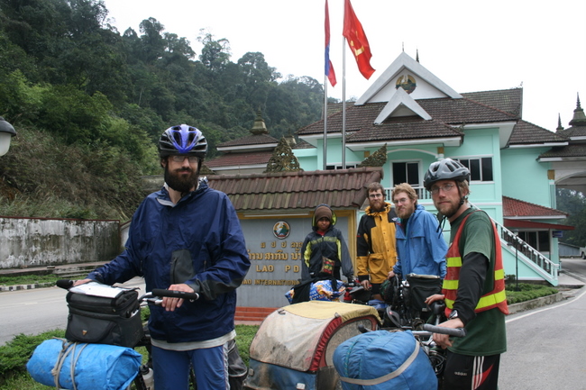 Border Crossing #2: Vietnam - Laos, on Hwy 8. Up in the mountains, Vietnam was cloudy and cold, while on the Lao side it was cle