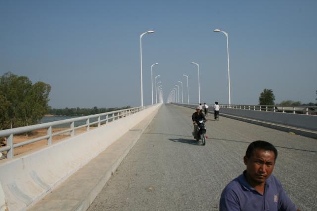 Cambodia - The brand new Chinese-built bridge on Hwy 13 over the Mekong River by Stung Treng town. Construction was completed Ju