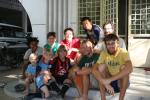 Cambodia, Phnom Penh - With our wonderful and generous host family: Jean-Francois (French), Myriam (Belgium), and 3 of their 4 s