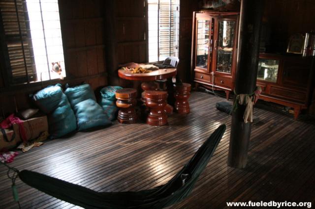 Cambodia - At one of our spontaenous home stays. Rosa's home: the living room