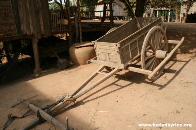 Cambodia - typical ox cart unloaded. Looks like it could be straight out of the American West.