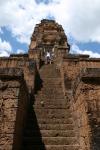 Cambodia - Peter on a small pyramid temple near Angkor Wat.  Interestingly similar to Incan and Mayan pyramids.