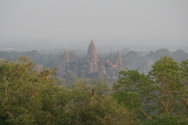 Cambodia - Angkor Wat - at dusk from a nearby hill top
