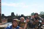 Cambodia, Angkor Wat - With the bikes in front of World Heritage site, Angkor Wat.