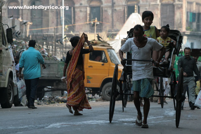 India, Kolcatta - The last of the world's real ricksaws