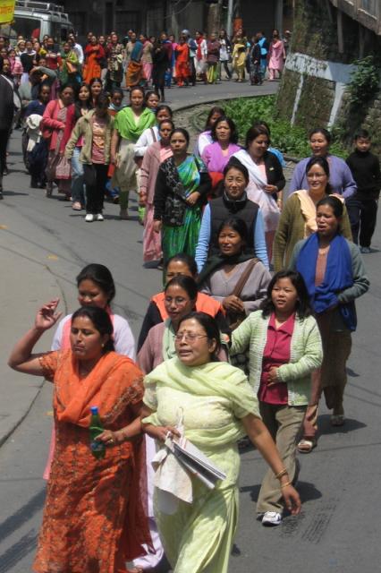 women protesting