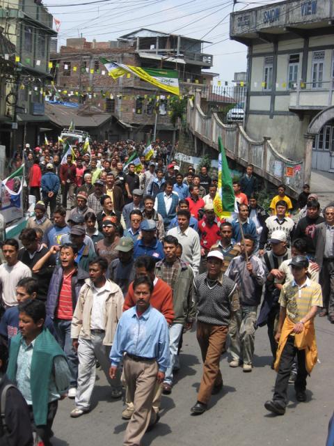 men protesting