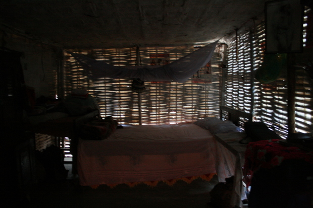 Nepal, Bhutanese Refugee Camp - In Mouikumar's bed room, where he insisted we sleep instead of on the floor.