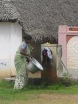 Fetching water at the well.