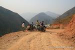Nepal, Sindhuli area - The back rocky road we took to Kathmandu, with a couple local kids who excitedly ran after us when we lef