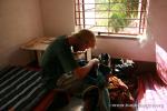 India, West Bengal, Katna village - Drew journaling in Brian Heilman's Katna village apartment