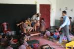 India, West Bengal, Katna village, Jagriti Primary School - Drew and Jim giving musical tutorials in one of many classes FBR vis