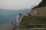 Nepal, Himalayan foothills, road to Sindhuligati - Drew & Jim tackeling the never ending Japanese-built switch back road 