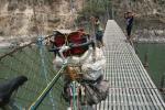 Nepal, Himalayan foothills, road to Sindhuligati - Said suspension bridge before our "road" turned to a steep walking 