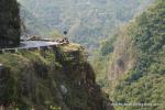 Nepal, moving SW from Pokhara - hanging on a cliff