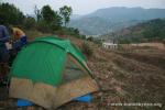 Nepal, moving SW from Pokhara - camping on a terraced field
