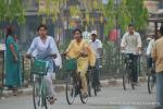 Nepal, Mahendranagar (Nepal-India border) - Bicycle rush hour. In both India and Nepal, we have noted that women's dress remains