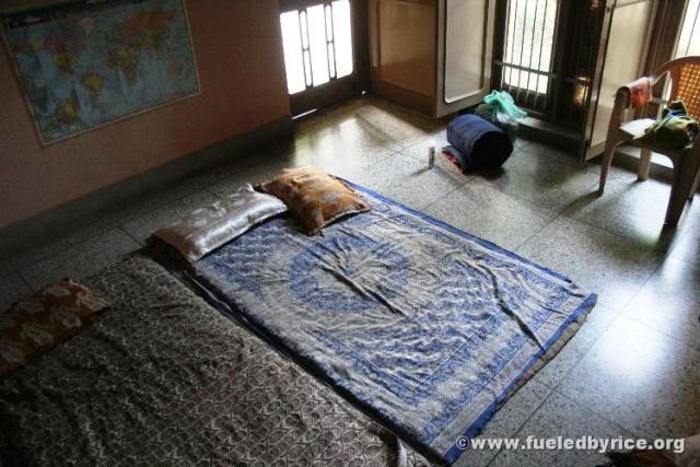 India, U.P., Meerut town - Our host -Sharads- room where he prepared these bed mats for us. A VERY Nıce stay ındeed.
