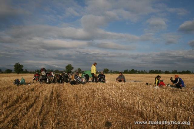 Bulgaria - Camping in another harvested wheat field under Bulgaria's bigsky