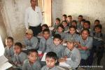 Nepal, west lowlands, Kohalpur - Grade 6 at B.N.'s school. A small room, but also a small class in this private school. Governme