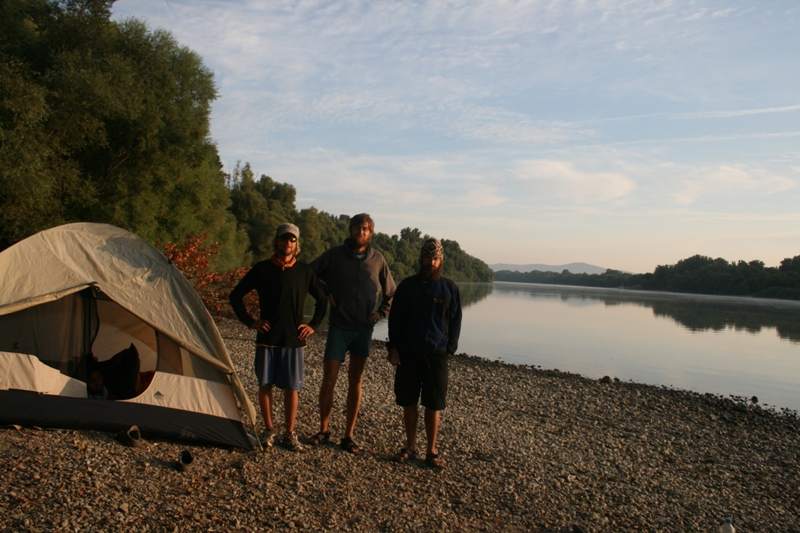 Hungary, Danube River - Beautiful river camping one night north of Budapest. Nakia's still in the tent