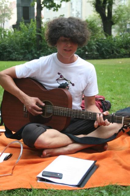 Austria, Krems - Bern, a mature 18yr old musician who is full of life and passion for music. He found us playing music on the Kr